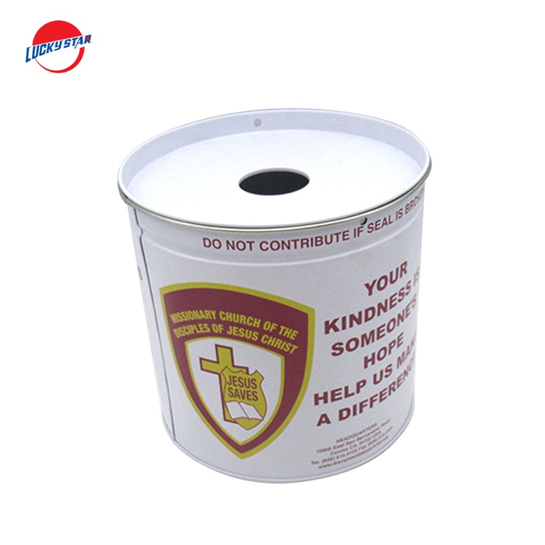 cylinder-shaped tin box